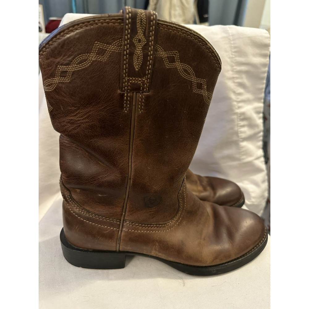 Ariat Brown Leather Western Pull-On Boots
